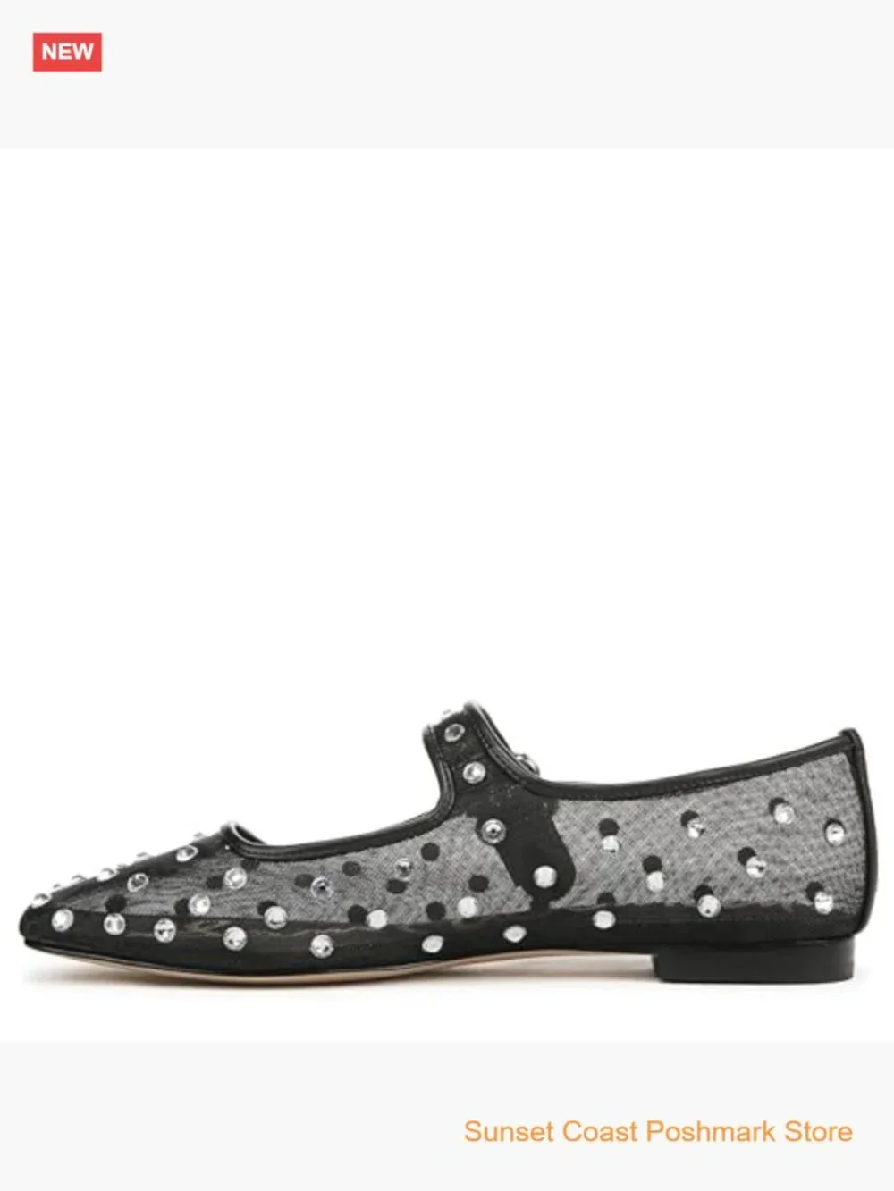 Mesh Ballet Flats with Buckle Closure Square Toe Lightweight